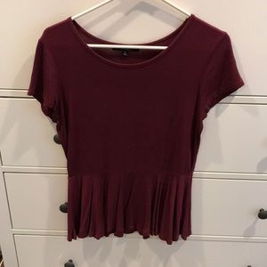 Maroon peplum top